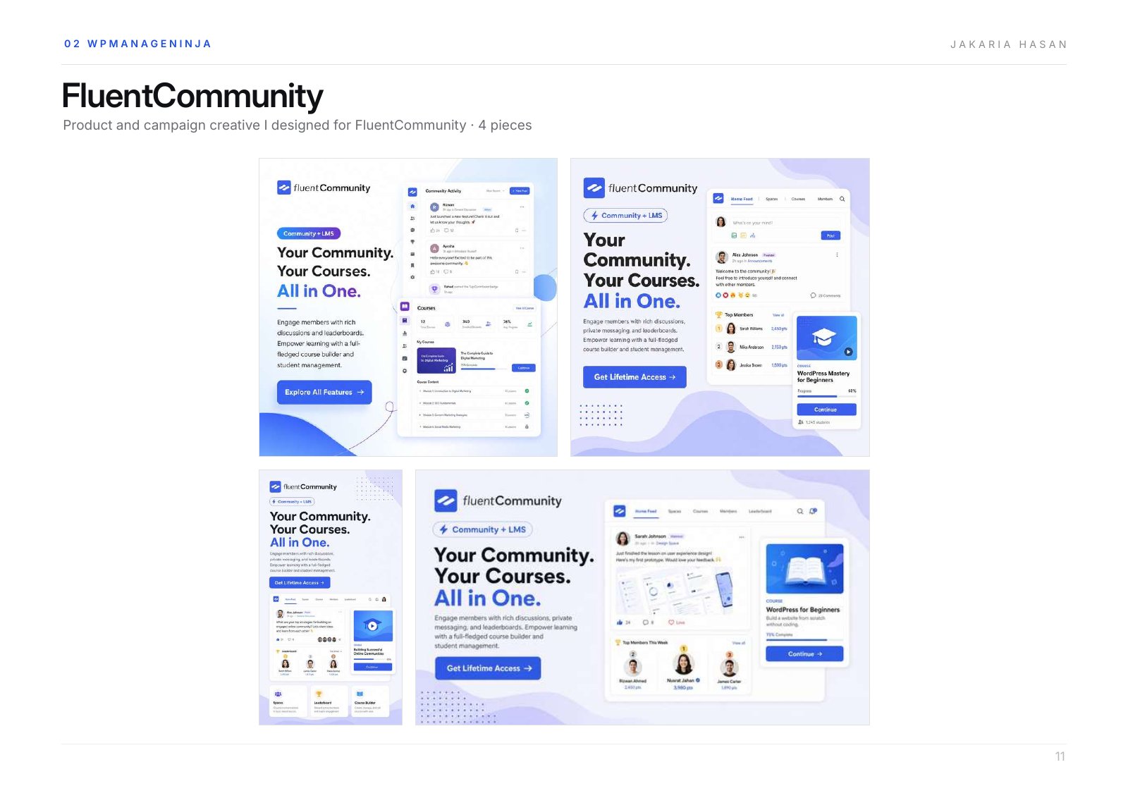 FluentCommunity campaign and product creative designed by Jakaria Hasan